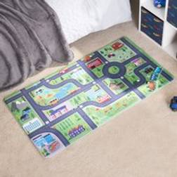 OHS Kids Washable Supersoft Road Map Rug