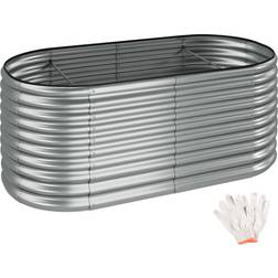 tectake Flormma Galvaniseret 200x100x80 cm Sølv Højbed