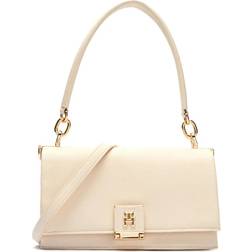 Tommy Hilfiger Monogram Flap Closure Crossbody Bag - Creme