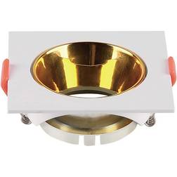 V-TAC GU10 Firkantet Hvid Ramme Guld Reflektor Loftlampe