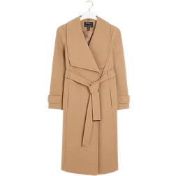 River Island Women's Petite Belted Wrap Coat - Beige