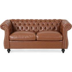House of Hampton Pasillas Cognac Brown Sofa 61.8" 2 Seater
