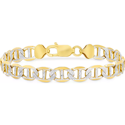Italian Gold Two Tone Mariner Link Bracelet - Gold/Silver