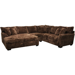 Latitude Run Gus Chocolate Polyester Blend Sofa 127" 3pcs 6 Seater