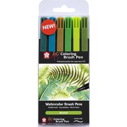 Sakura Koi Coloring Brush Pen Botanical 6pcs