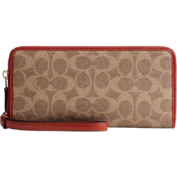 Coach Essential Continental Wallet In Signature Canvas - Brass/Tan/Rust