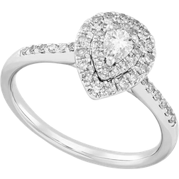 Macy's Pear Halo Engagement Ring - White Gold/Diamonds