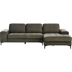 Beliani Modern Corner Sectional L-Shape Velvet Metal Legs Dark Green Kiruna Sofa