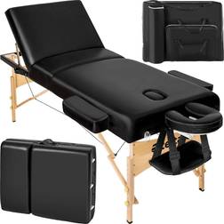 tectake 3-zons massagebänk Somwang med 7,5 cm stoppning och träram svart