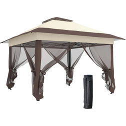 OutSunny Pop up Gazebo with Netting 3.6x3.6 m