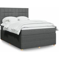vidaXL Mit Matratze 140 x 190 cm Dunkelgrau Boxspringbett