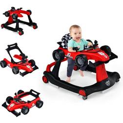 Costway 4 in 1 Foldable Activity Walker Red