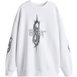 H&M Oversized Printed Sweatshirt - White/Slipknot