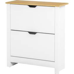 Northio Space-Saving White/Natural Skohylle 72x80cm
