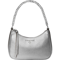 Michael Kors Jet Set Charm Small Metallic Leather Pochette - Silver