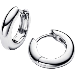 Pandora Round Hoop Earrings - Silver