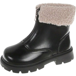 Shein New Kids Fashion Flat Lace-Up Casual Boots For Girls, Versatile Children Ankle Boots