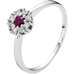 Lund Copenhagen Ring - White Gold/Ruby/Diamonds