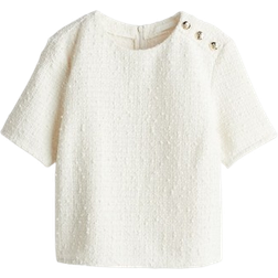 H&M Bouclé Blouse - White