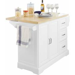 SoBuy Rolling Beige/White Tisch
