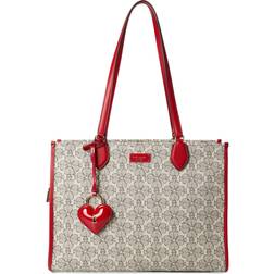 Kate Spade Flower Coated Canvas Large Market Tote Bag - Cherry Rouge Multi