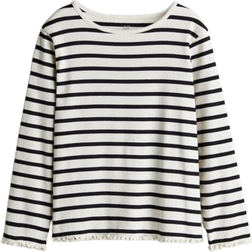 H&M Long-Sleeved Jersey Top - White/Black Striped (1212699021)