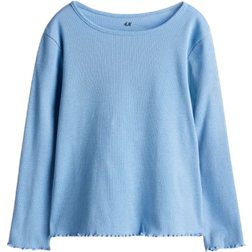 H&M Long Sleeved Jersey Top - Light Blue (1212699018)