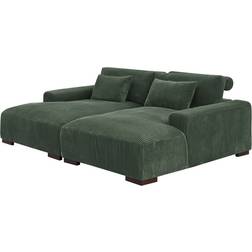 Wade Logan Axiel Green Corduroy Sofa 88" 3 Seater