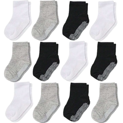 Shein Pairs Crew Socks With Non Slip/Anti Skid Soles For Baby Infants Toddlers Kids Boys Girls