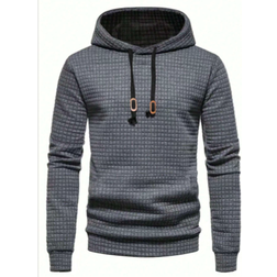 Shein Manfinity Men's Pullover Hoodie with Textured Texture and Drawstring