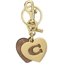 Coach Hearts Key Ring - Gold/Tan/Brown