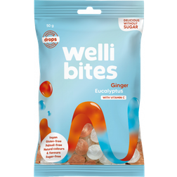 Wellibites Drops Ginger & Eucalyptus 50g 1pack