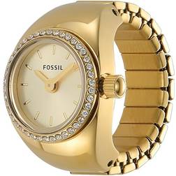 Fossil Bague-montre à deux aiguilles en acier inoxydable doré Doré