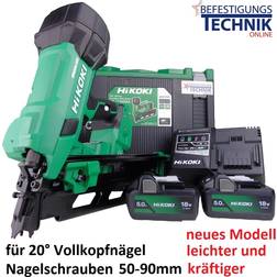 Hikoki 20° Akku Streifennagler NR1890DBRL 50-90mm 2x5,0Ah 18V
