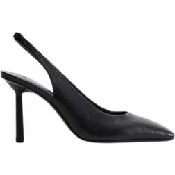 H&M Square-toe Slingback Court Shoes - Black