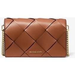 Michael Kors Jet Set Medium Woven Leather Crossbody Bag - Brown