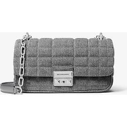 Michael Kors Tribeca Small Quilted Denim Shoulder Bag - Grey