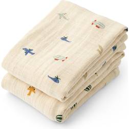 Liewood Lewis Muslin Stofbleer 2-pak Aviator Ecru