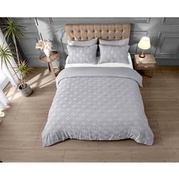 GC GAVENO CAVAILIA Edison Bedding Light Double Duvet Cover Grey