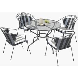Pacific Lifestyle Elegance 4 Seat Cush - Grey Patio Dining Set