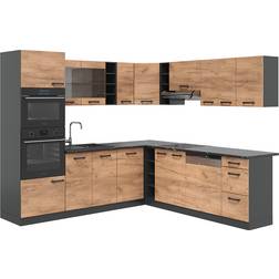 VICCO Cuisine En Angle R-Line - Anthracite/Chêne Doré