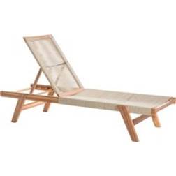 Beliani Loungestol Prossedi Beige Ljust Trä Solsäng Natur