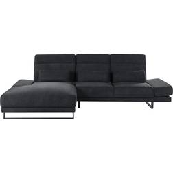 Beliani Right Hand Corner Black Ikast Sofa 3 Seater