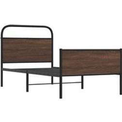 vidaXL 100x190 cm Uden Madras Konstrueret Træ Brunt Eg Sengeramme