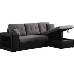 Habitat et Jardin Umkehrbares Ecksofa mit Schlaffunktion Axel Sitzer Schwarz Grau Sofa 3-Sitzer