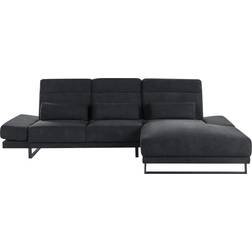 Beliani Left Hand Corner Black Sofa 3 Seater