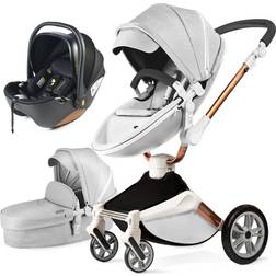 Hot Mom 360 Drehbar Kinderwagen Kombikinderwagen Grau