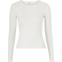 Gina Tricot Slim Fit Jersey Long Sleeve Top - Off-White