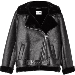 NA-KD Klassische Bonded Aviator Jacket - Schwarz
