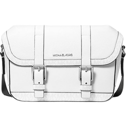 Michael Kors Cooper Travel Pebbled Leather And Signature Logo Flap Messenger Bag